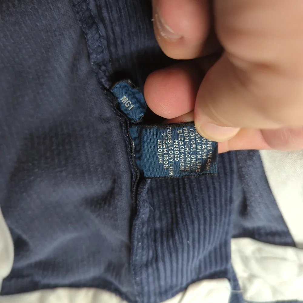 Vintage Polo Ralph Lauren Pants Mens 38x30 Blue Corduroy Distressed